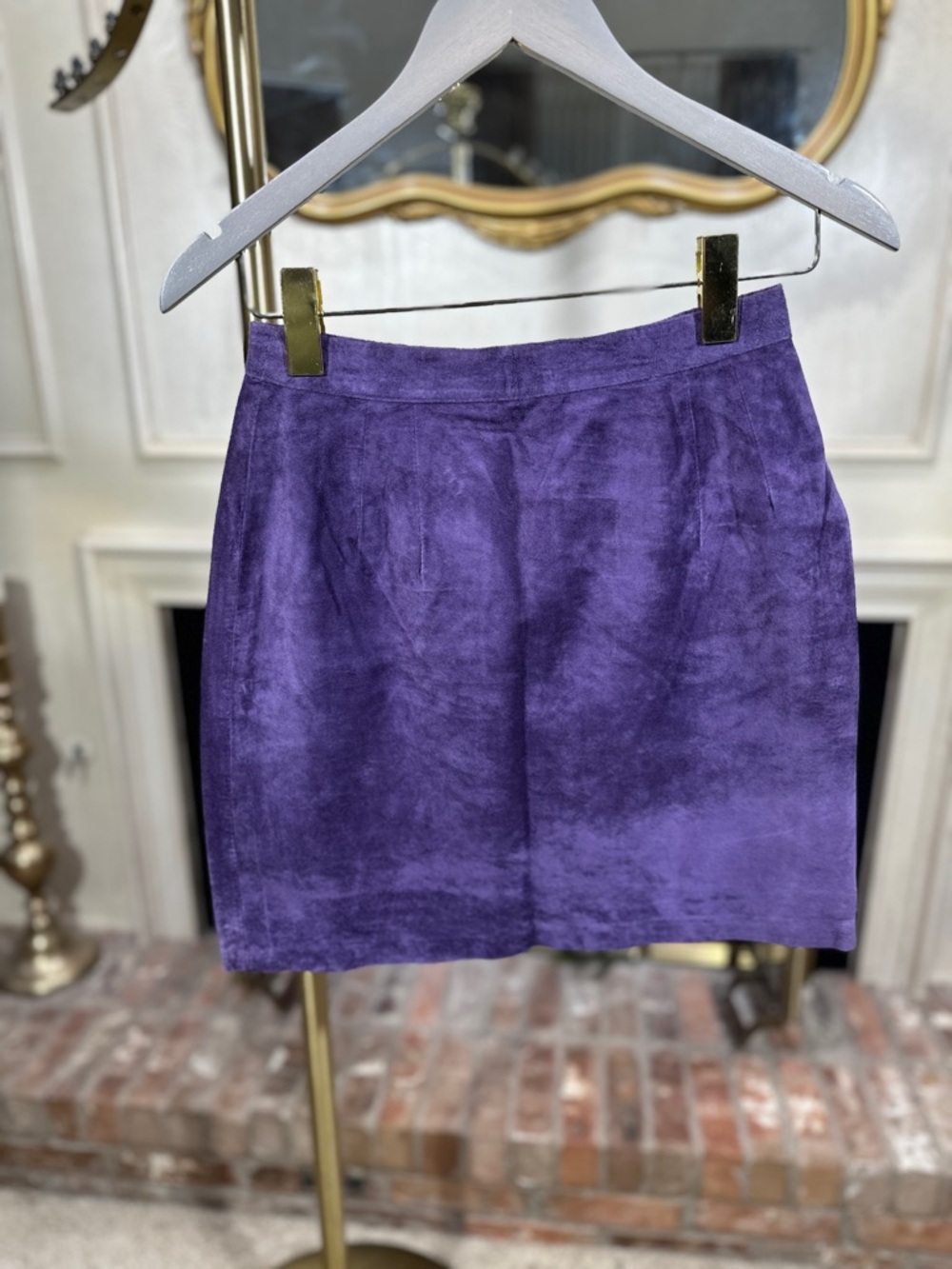 Newport News vintage Skirt size 4 Purple Suede Whimsigoth Indie Sleaze Retro‎